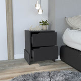 Luss Nightstand, Bedside Table with 2-Drawers B070P188870