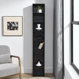 ZNTS 8-Tier Media Tower Rack, CD DVD Slim Storage Cabinet with Adjustable Shelves, Tall Narrow Bookcase 75558810