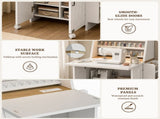 Folding Sewing Table with Cabinet for Home, Studio & Small Places - Storage Shelves & Bag, 27-Spool 57476585