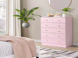 5-Tier 6-Drawer Cabinet with Matte Gold Handles Particleboard Melamine-Coated Storage Cabinet 93938975