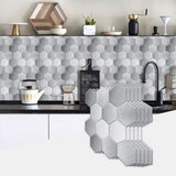 48 Pcs Hexagon Stick On Tiles For Kitchen,Mosaic Tile Stickers PVC Peel And Stick 92458654
