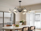 12 Lights Black Vintage Crystal Chandelier Farmhouse Round Hanging Light Fixture for Dining Room 78832453