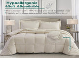 3 Piece Pre Washed Down Alternative Comforter Set with 2 Shams 09054762