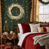 24 Inch Christmas Wreath with LED Lights Battery Operated Front Door Decorations for Indoor Outdoor 55181959