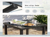 3-Piece Outdoor Bistro Set, Breathable Textilene Chairs & Glass Coffee Table for Patio 03208194
