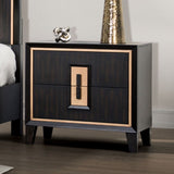 Contemporary Espresso 1pc Bedside Nightstand Wooden Finger Pull Drawer Bedroom Furniture B011P311004