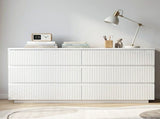 Handleless 6-Drawer Cabinet with Grille Finish P2 Particleboard MDF & Melamine Veneer 61471650