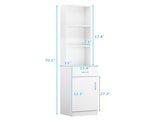 Standing 5 Compartments 1 Drawer 1 Door MDF Barber Cabinet White 43284972