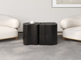 2-in-1 Irregular MGO End Table, Split Design, Small Space Friendly,Indoor Outdoor Use,Black Color N770P284171B