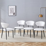 White Minimalist Ergonomic Dining Chair, With A Curved Backrest For Design,Unlocking A W1151P268065