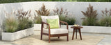 28" Outdoor Lounge Chair with Woven Backrest, Solid Wood Frame, Comfortable Cushions, and Curved N767P255015D