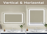 24x32" Frameless Tempered Mirror Dual LED Light Strips Front and Back LightingUnable ship on 08716242