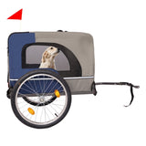 ZNTS Dog Bike Trailer, Breathable Mesh Dog Cart with 3 Entrances, Safety Flag, 8 Reflectors, Folding Pet 92880947