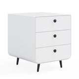 Modern Night Stand Storage Cabinet for Living Room Bedroom, Steel Cabinet with 3 Drawers,Bedside W252113554
