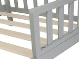 Wooden Baby Toddler Bed Children Bedroom Furniture with Safety Guardrails Gray 84460377
