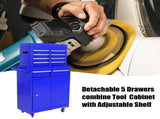Rolling Tool Chest, 5-Drawer Tool Box Organizer w/Lockable Wheels Sliding Drawers Detachable Top W110265908