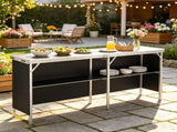Extra Long Folding Portable Bar Table 77.95" x 15.16" x 34.65", Tradeshow Podium Table with Carrying 32199662
