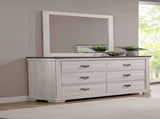1pc Farmhouse Style Six Drawer Dresser Beige Finish Rustic Bedroom Solid Wood Wooden Furniture B011P234275