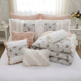 9 Piece Cotton Percale Comforter Set Blush King B03597158