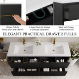 72" Freestanding Bathroom Vanity with Sink, Bathroom Storage Vanity Cabinet with Stone Resin W1573P264348