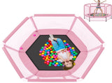 55'' Toddlers Trampoline with Safety Enclosure Net and Balls, Indoor Outdoor Mini Trampoline for 33415175