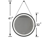 32inch Bathroom Led Classy Vanity Mirror with focused backplane,Black aluminum alloy frame,High W1992P211236