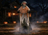 5.7FT Halloween Animated Grim Reaper Decoration, Sound Activated Moving Head & Swinging Hands, Scary 47866860