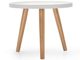 Round Side Table with Wooden Tray, Mid-Century Accent End Table with Bamboo Legs for Living Room 08772069