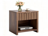 () 1 Drawer 1 Shelf Honeycomb Board MDF Bedside Table 20*15*24.5in Dark brown 52003423