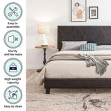 Queen Size Upholstered Platform Bed Frame ,Wood Slat Support, Easy Assembly,Black, pu W311110544