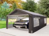 10x20 Heavy Duty Steel Canopy Tent with Roll-up Ventilated Windows, Garage Carport with Removable 83559031