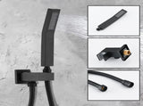 Matte black shower system 12 inch Brass Bathroom Deluxe rain mixed shower combination set wall KE-3803-BN