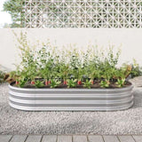 Raised Garden Bed Outdoor, Oval Large Metal Raised Planter Bed for for Plants, Vegetables, and W840101952