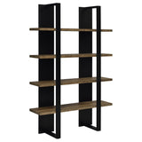 Mystrene Black and Walnut 4-Shelf Bookcase B062P153769