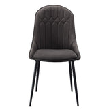 Grey and Black Tufted Back Dining Chairs B062P182737