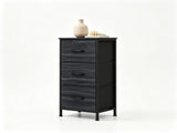 3-Layer Fabric Storage Cabinet, Vertical Narrow Dresser Tower with Smooth Metal Glide Drawers, 08299986