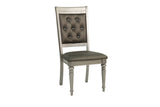 Luxury Silver Accent Tufted Upholstered Chairs Set of 2 Dining Side Chairs HSESF00F1705