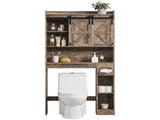 Toilet Cabinet has 2 Doors and Contains a 2-Tiered Bathroom cabinet with Side Storage Rack and 76264516