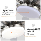 72 in Integrated LED Brushed Nickel Smart Ceiling Fan with Remote Control W1367139017
