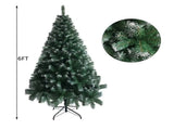 6 FT Artificia Christmas Tree, 812 Branches Light Green & White PVC Tree with Iron Frame Base, Easy 08851736