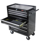 7 DRAWERS MULTIFUNCTIONAL TOOL CART WITH WHEELS-BLACK 39193638