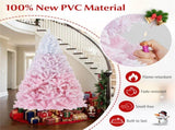 7ft Flocked Christmas Tree - 1264 Branch Tips, Fireproof PVC, 3-Section Assembly, 20" 05926505