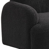 Raelynn 25.5"W Black Sherpa Bear-Shaped Kids Armchair B061P236755
