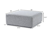 Square Upholstered Ottoman with Black Solid Wood Rubber Feet N769P350123B