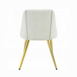 White and Gold Tight Back Side Chairs B062P182770
