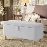 ZNTS Basics Upholstered Storage Ottoman and Entryway Bench GREY W1805137546