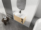 28'' Wall-Mounted Bathroom Vanity with White Ceramic Sink & Soft-Close Door, KD-Packing, W999P556325