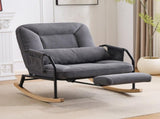 Corduroy Nursery Rocking Chair w/ Pull-out Footrest, Adjustable Backrest 100&deg-160&deg, Oversized 17148454