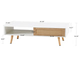 Modern Coffee Table with Storage,41.3 Inch Rectangle Wooden Accent Center Tables with Sliding PE 66198783