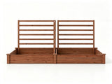 Brown Fir Wood Raised Garden Bed with 3 Climbing Trellises, 2 Large Open-Base Planting Boxes Modular 75092902